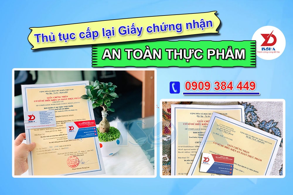 thủ tục cấp lại giấy chứng nhận an toàn thực phẩm