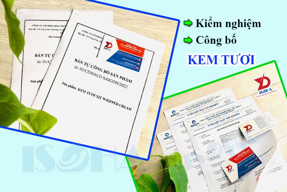 kiểm nghiệm và công bố chất lượng kem tươi