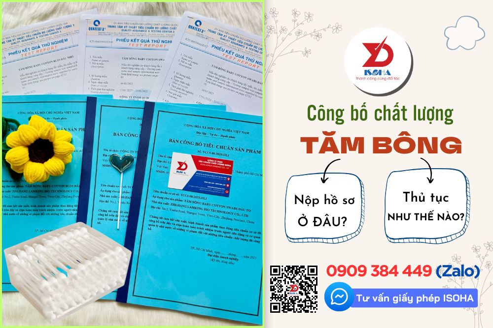 Nộp hồ sơ công bố chất lượng TĂM BÔNG ở đâu?