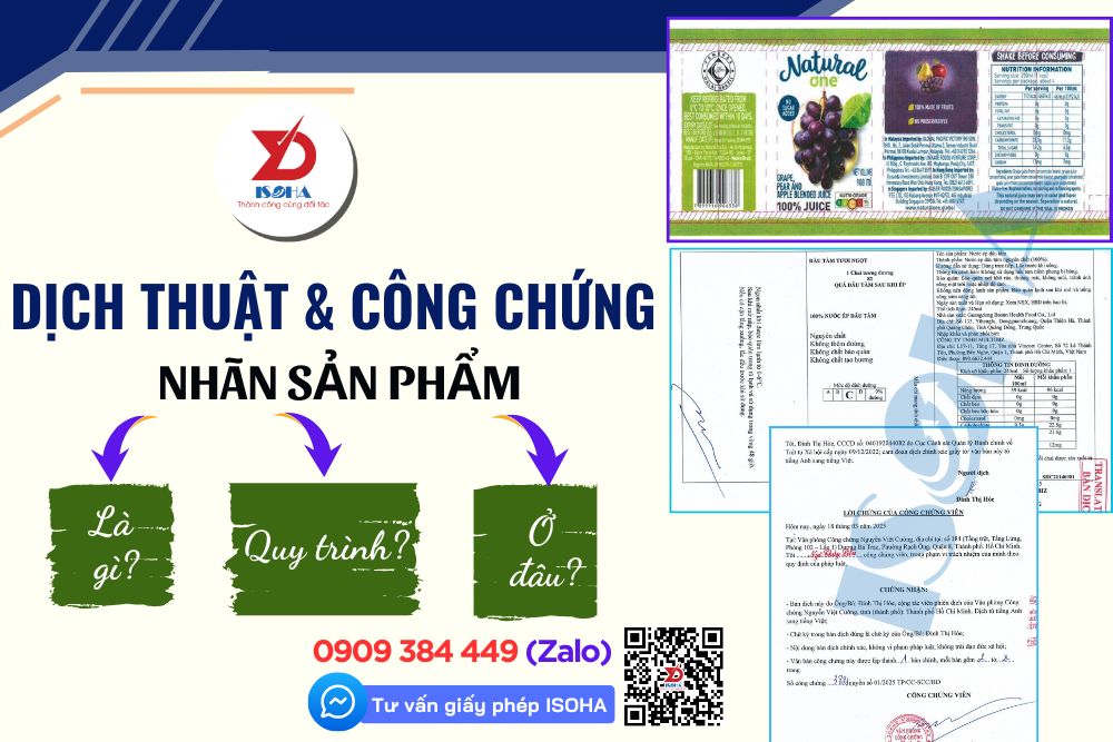 Dịch vụ DỊCH THUẬT và CÔNG CHỨNG nhãn sản phẩm